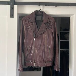 AllSaints Men's Brown and Burgundy Jacket